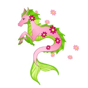 Pink Floral Hippocamp